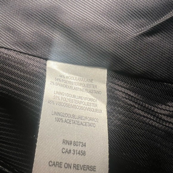 BCBG Max Azria Grey Wool Jacket/Skirt Suit Set with Black Zig Zag Detail Small - Picture 6 of 7